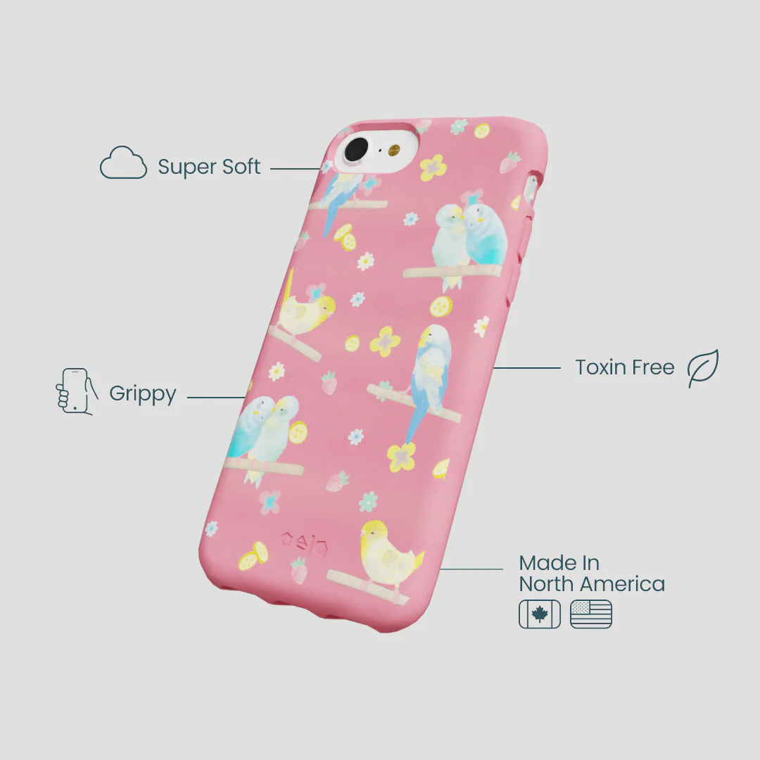Bubblegum Pink Budgie Daydream iPhone 6/6s/7/8/SE Case - Image 4
