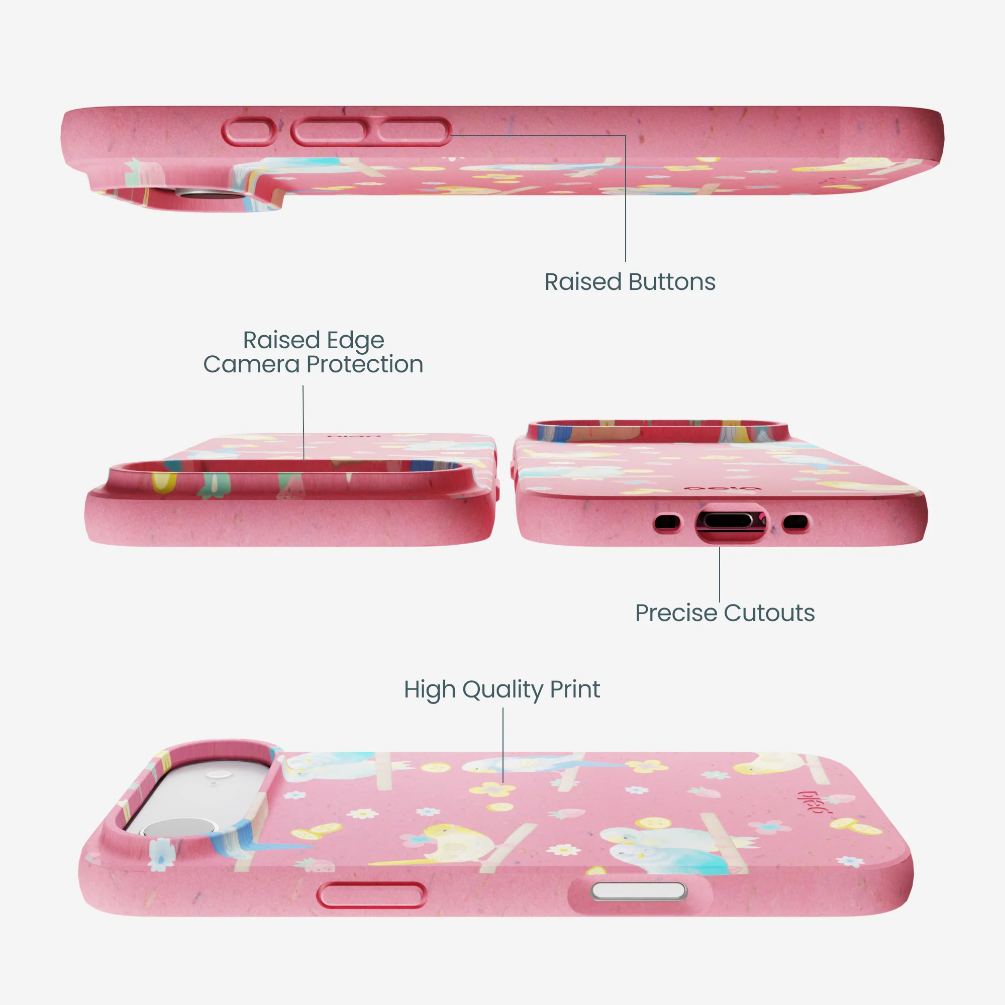 Bubblegum Pink Budgie Daydream iPhone Air Case - Image 3