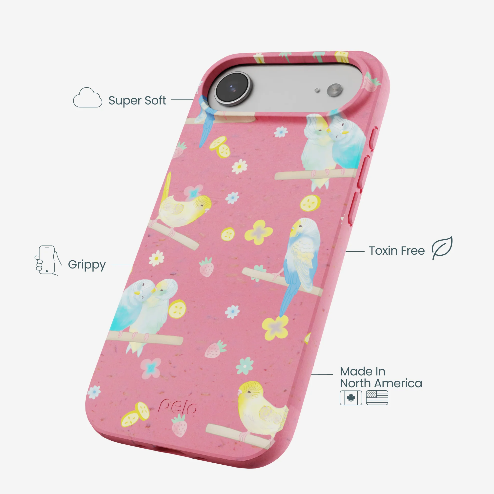 Bubblegum Pink Budgie Daydream iPhone Air Case - Image 4