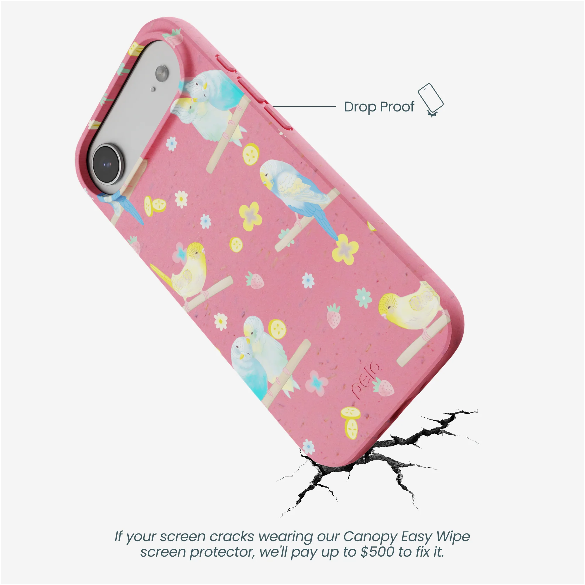 Bubblegum Pink Budgie Daydream iPhone Air Case - Image 5