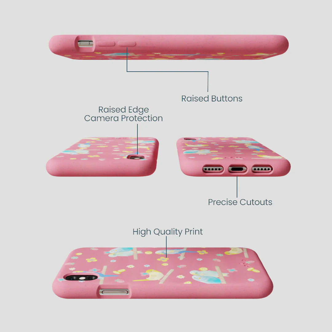 Bubblegum Pink Budgie Daydream iPhone XR Case - Image 3