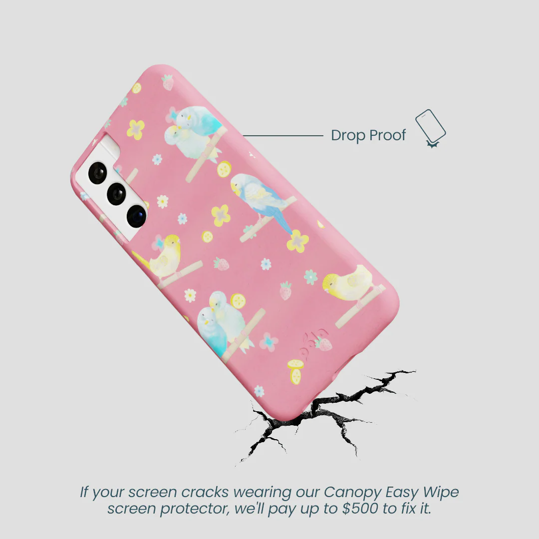 Bubblegum Pink Budgie Daydream Samsung Galaxy S22 Case - Image 5