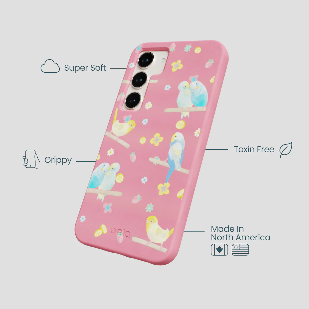 Bubblegum Pink Budgie Daydream Samsung Galaxy S23 Case - Image 4