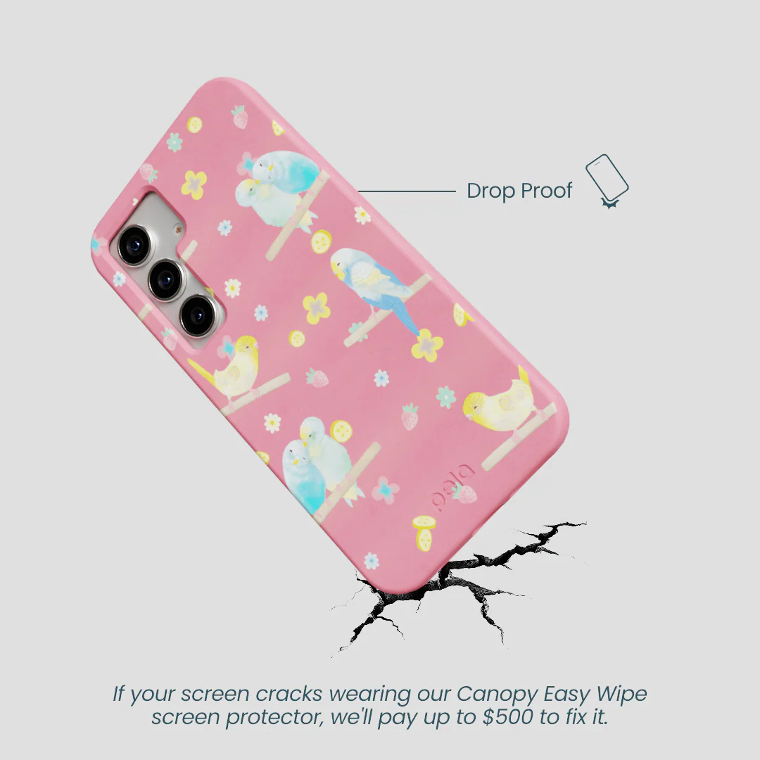 Bubblegum Pink Budgie Daydream Samsung Galaxy S25 Case - Image 5