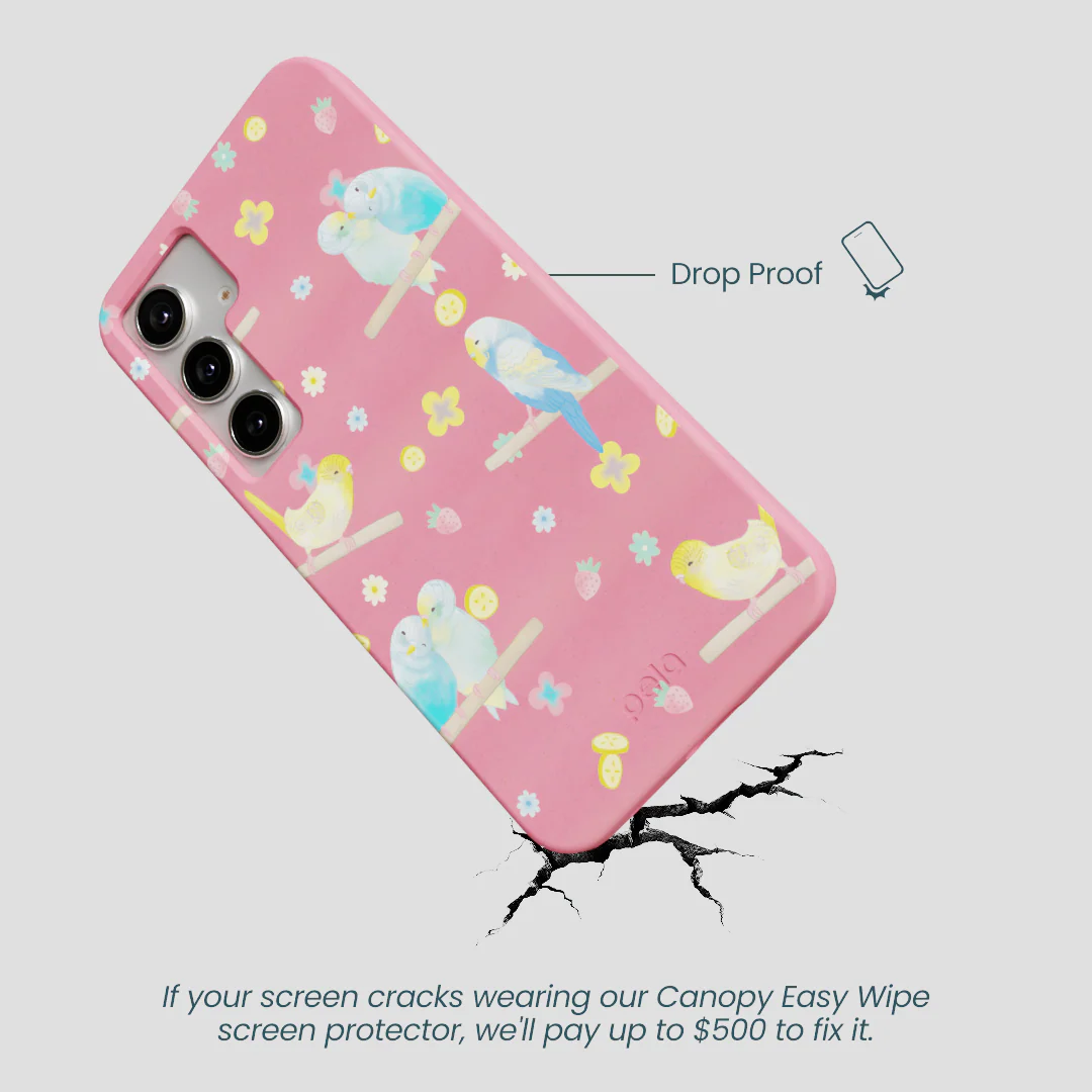 Bubblegum Pink Budgie Daydream Samsung Galaxy S25+(Plus) Case - Image 5
