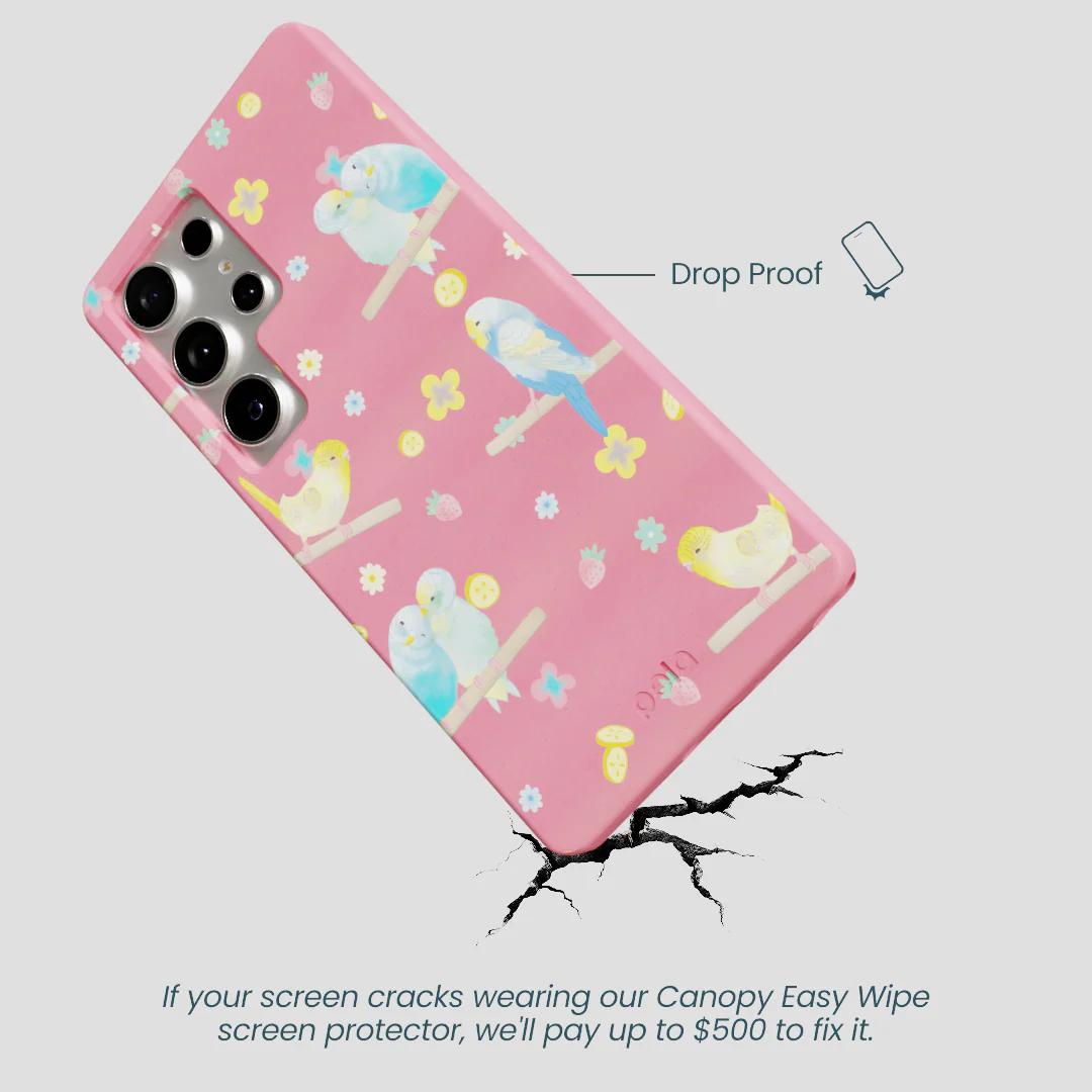 Bubblegum Pink Budgie Daydream Samsung Galaxy S25 Ultra Case - Image 5