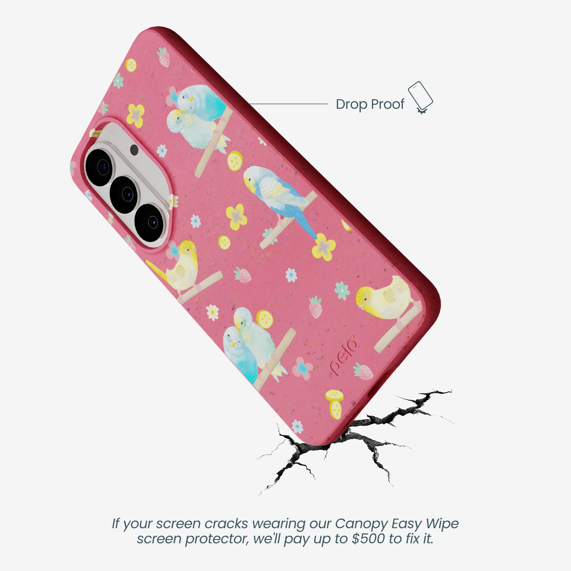 Bubblegum Pink Budgie Daydream Samsung Galaxy S26 Case - Image 5