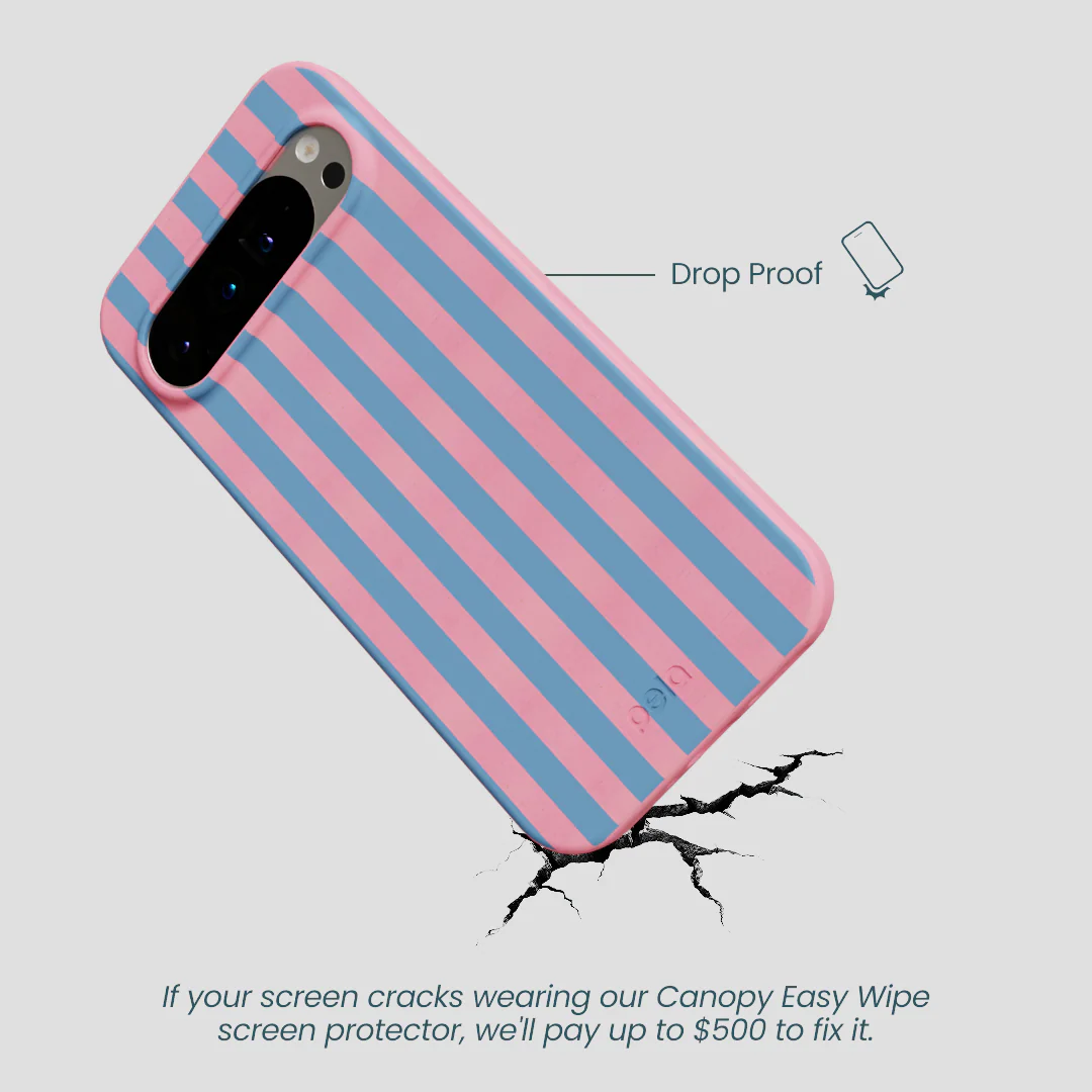 Bubblegum Pink Candy Blue Stripes Google Pixel 9 Pro XL Case - Image 4