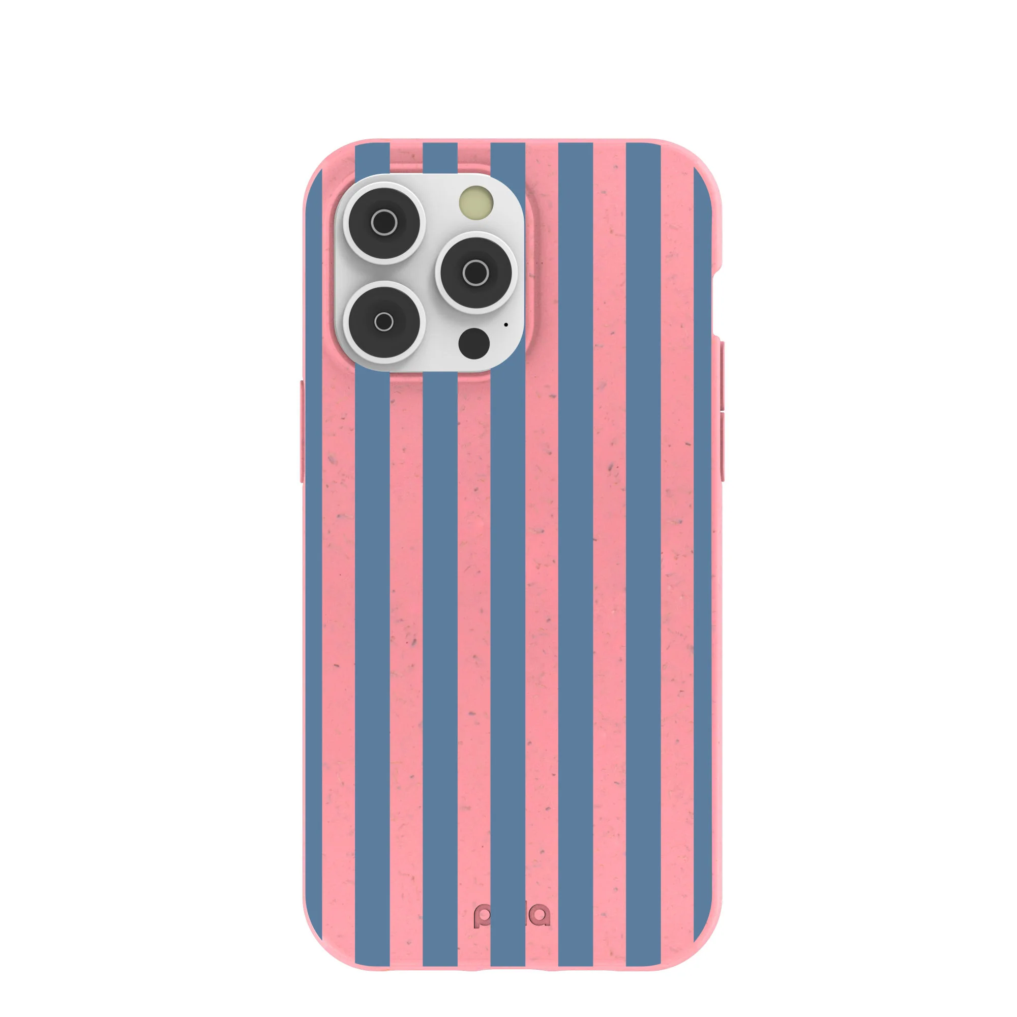Bubblegum Pink Candy Blue Stripes iPhone 14 Pro Max Case