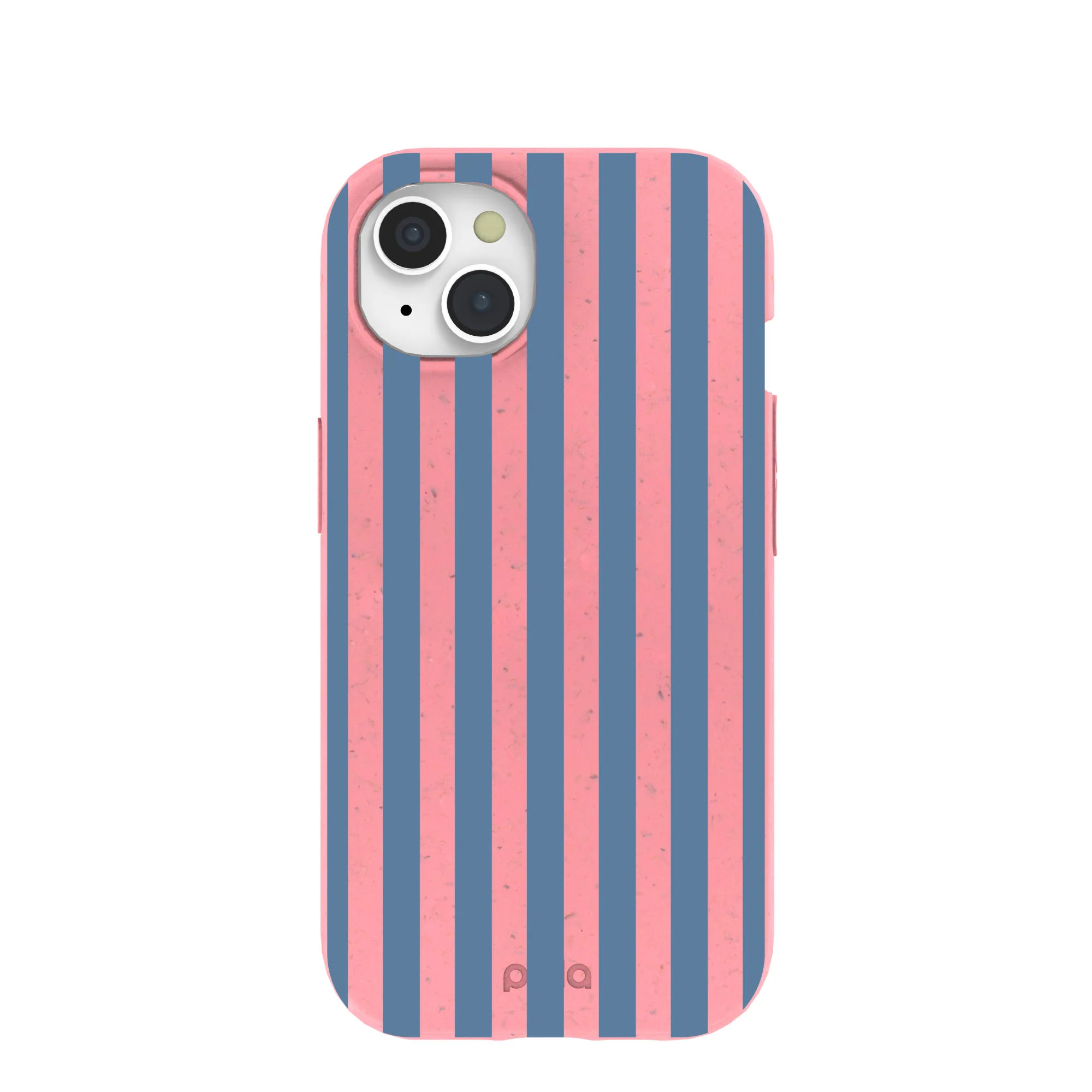 Bubblegum Pink Candy Blue Stripes iPhone 15 Case