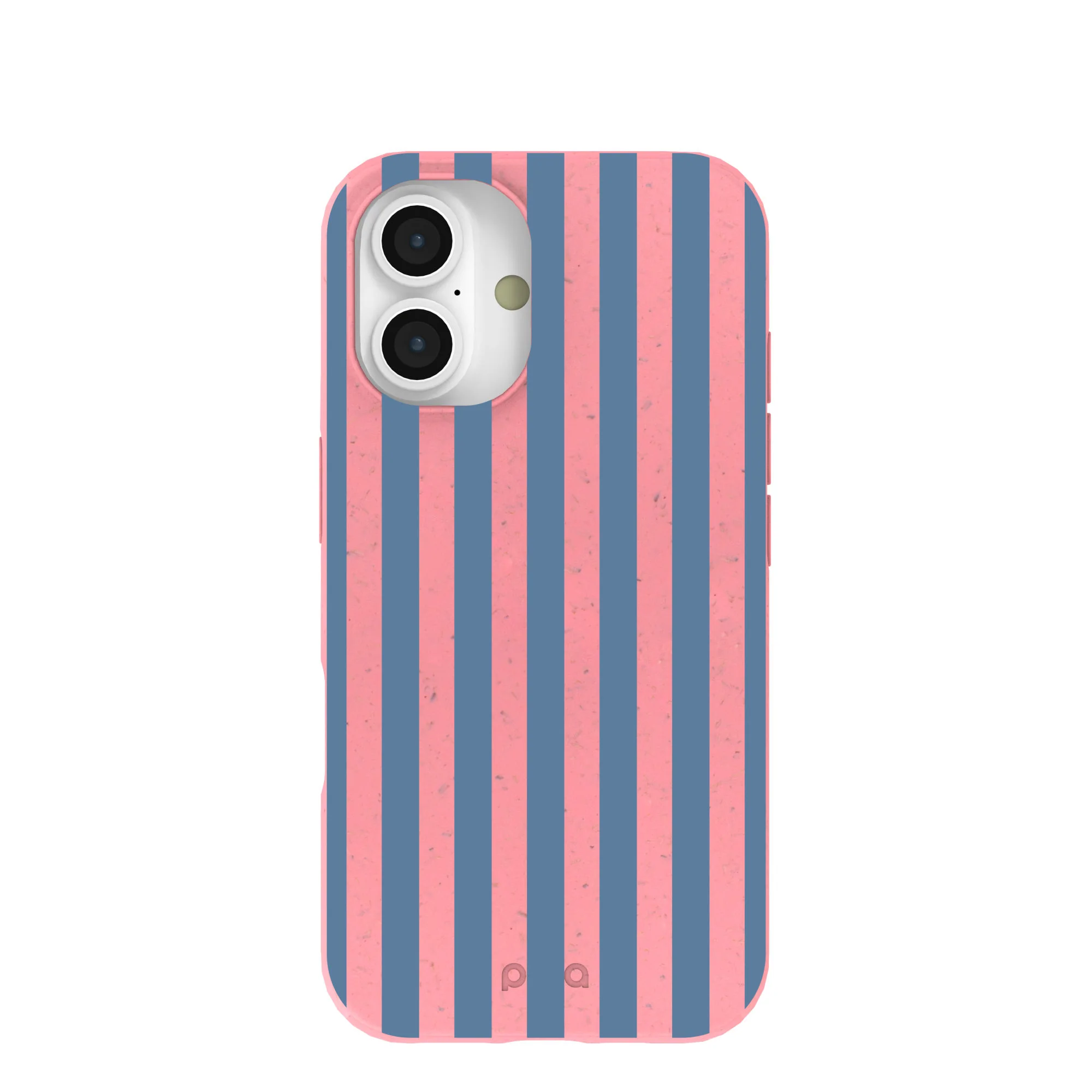 Bubblegum Pink Candy Blue Stripes iPhone 16 Case
