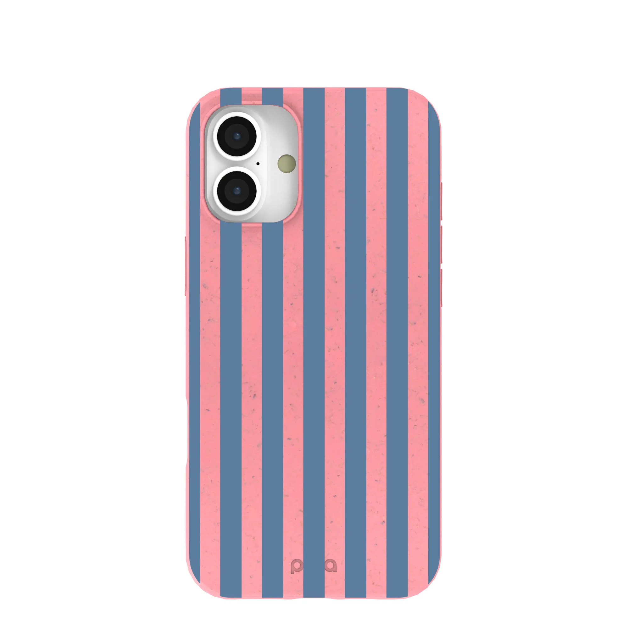 Bubblegum Pink Candy Blue Stripes iPhone 16 Plus Case