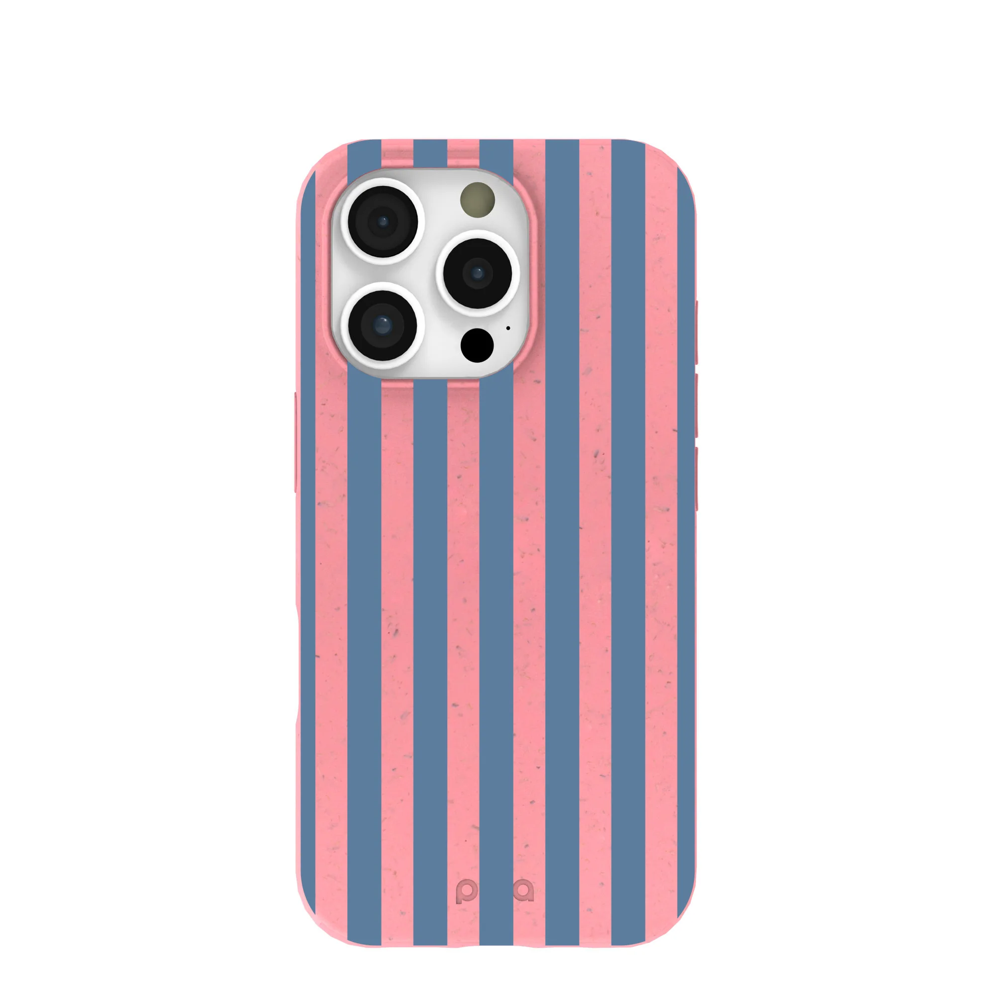 Bubblegum Pink Candy Blue Stripes iPhone 16 Pro Case
