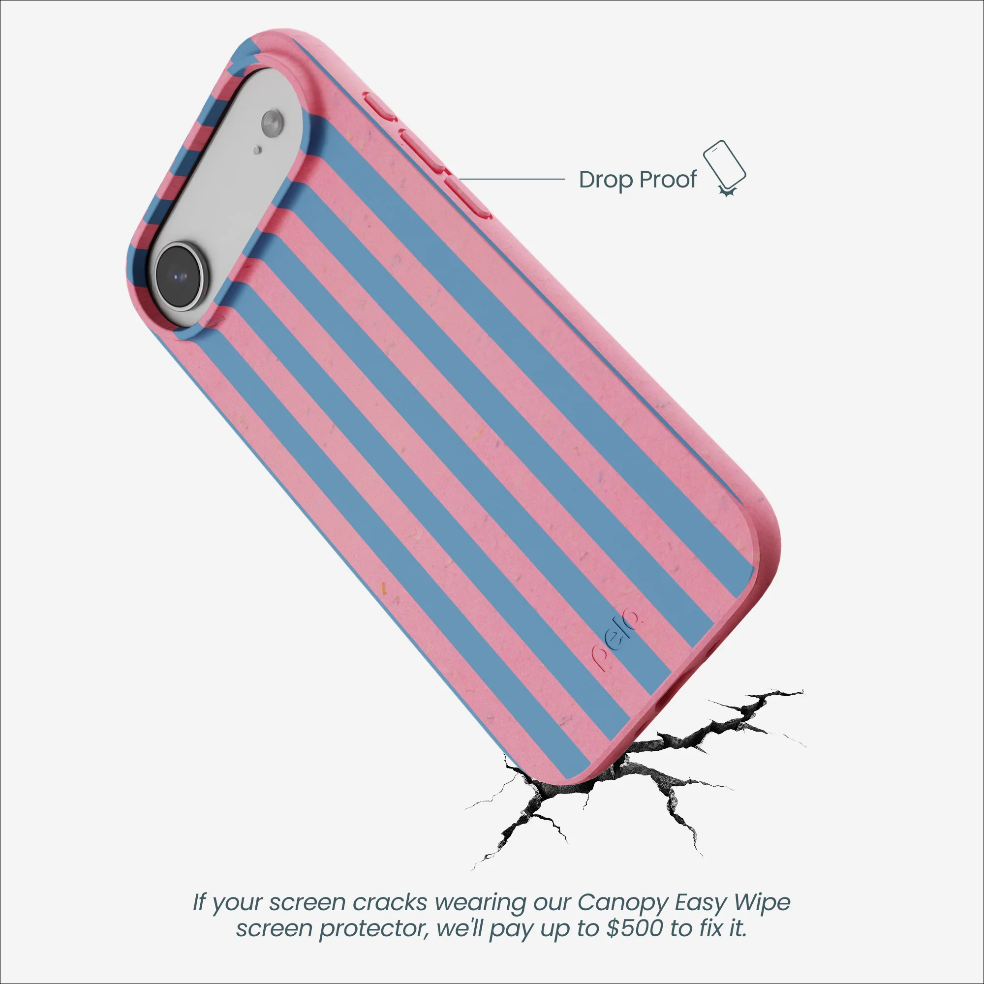 Bubblegum Pink Candy Blue Stripes iPhone Air Case - Image 5