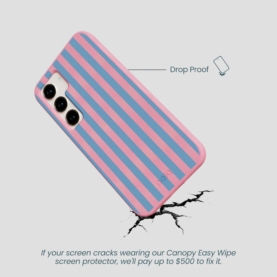 Bubblegum Pink Candy Blue Stripes Samsung Galaxy S23 Case - Image 4