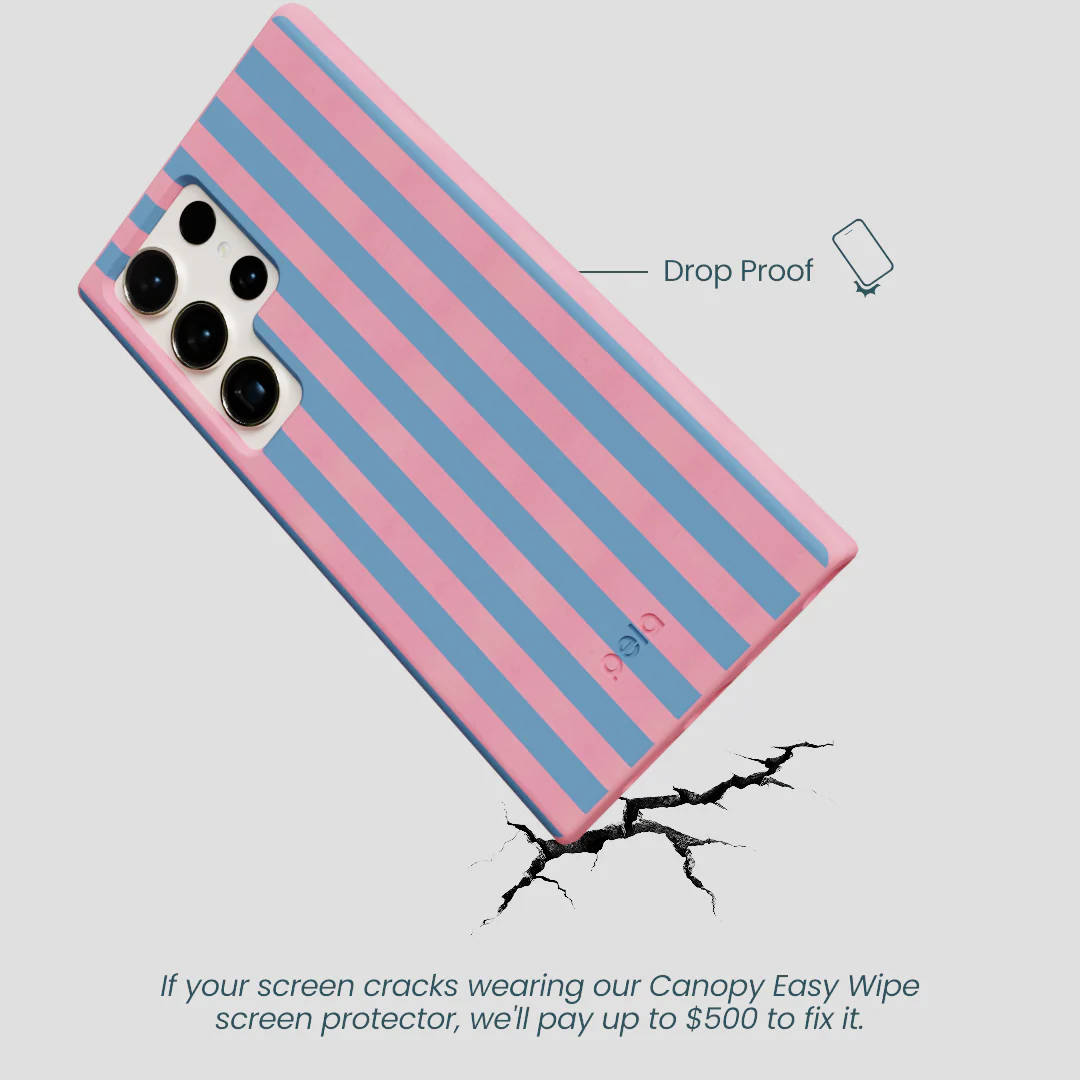 Bubblegum Pink Candy Blue Stripes Samsung Galaxy S24 Ultra Case - Image 4