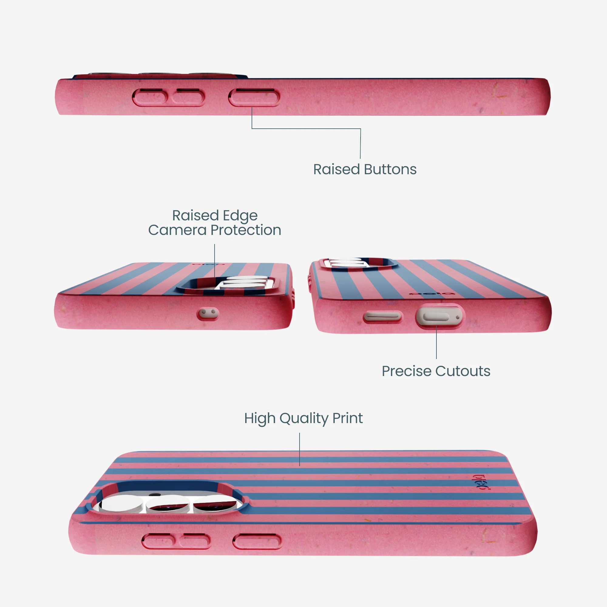 Bubblegum Pink Candy Blue Stripes Samsung Galaxy S26 Case - Image 2