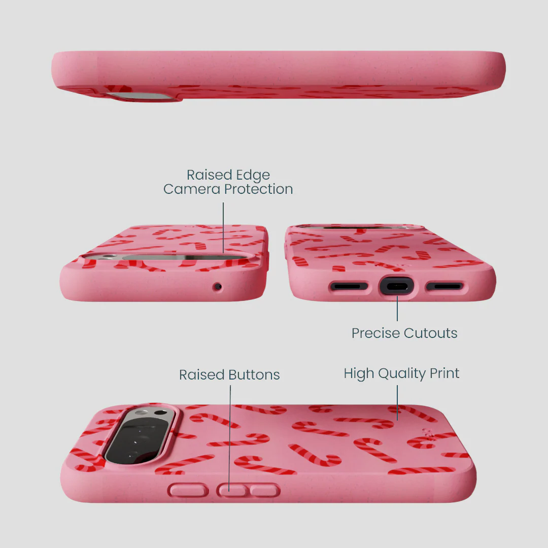 Bubblegum Pink Candy Cane Chaos Google Pixel 10 Pro XL Case - Image 3