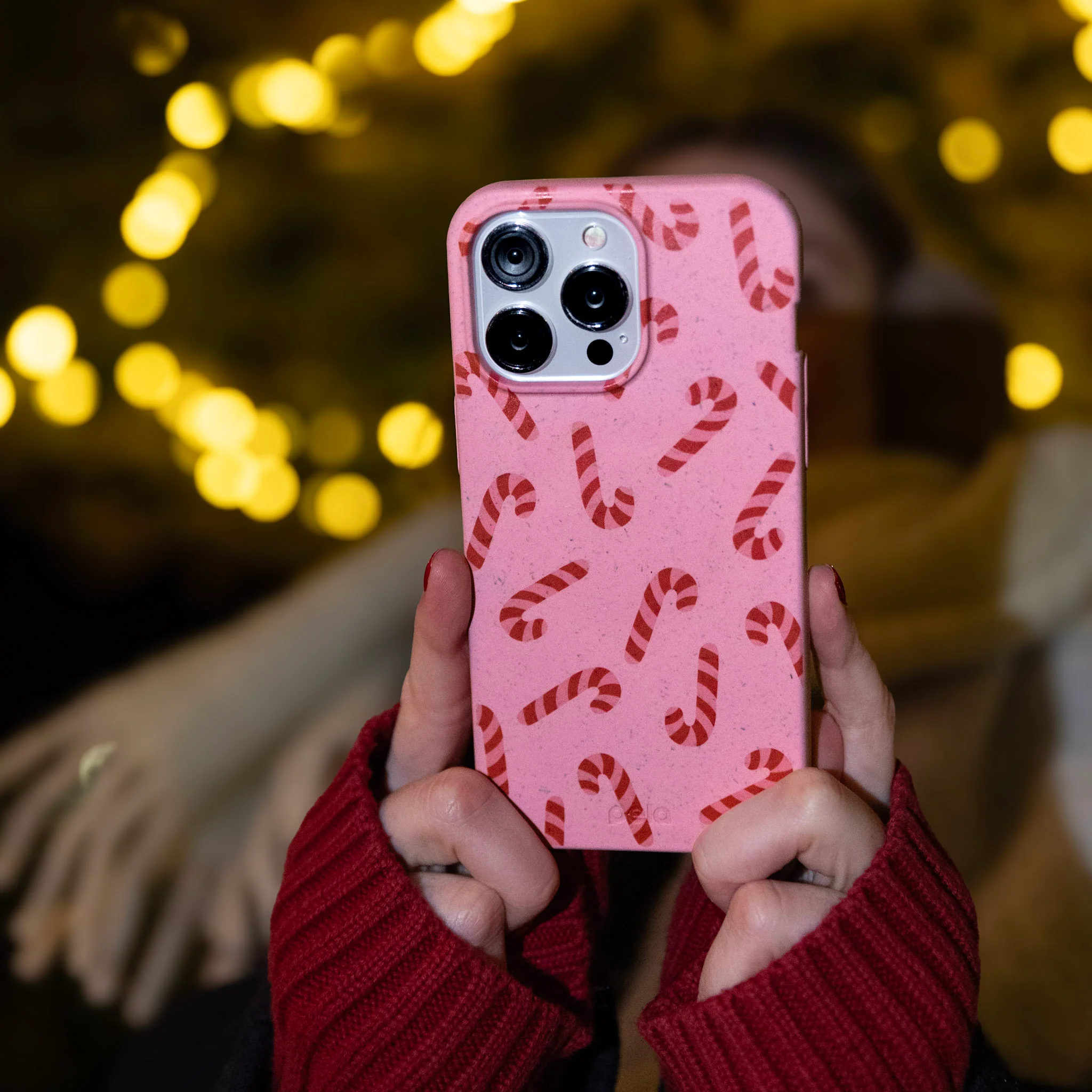 Bubblegum Pink Candy Cane Chaos Google Pixel 9a Case - Image 2