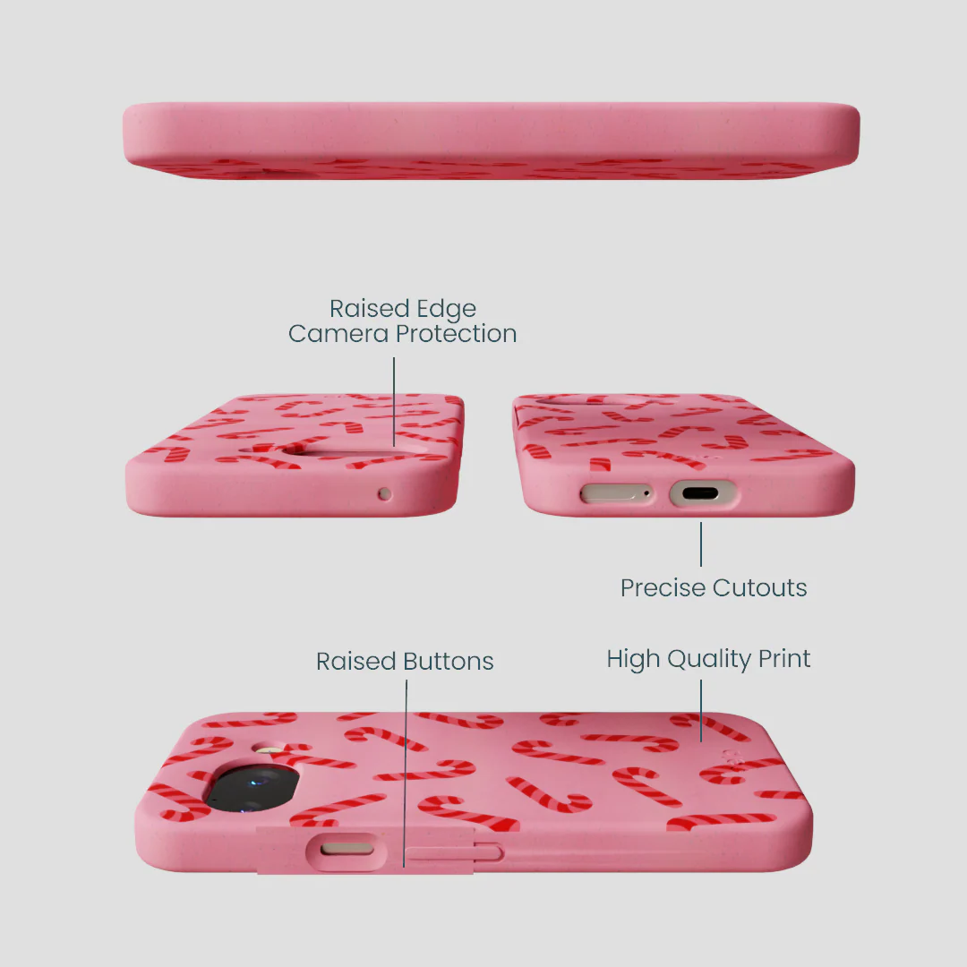 Bubblegum Pink Candy Cane Chaos Google Pixel 9a Case - Image 3