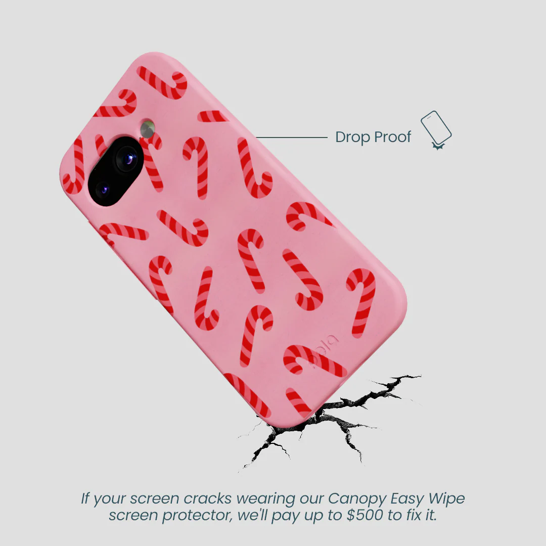 Bubblegum Pink Candy Cane Chaos Google Pixel 9a Case - Image 5