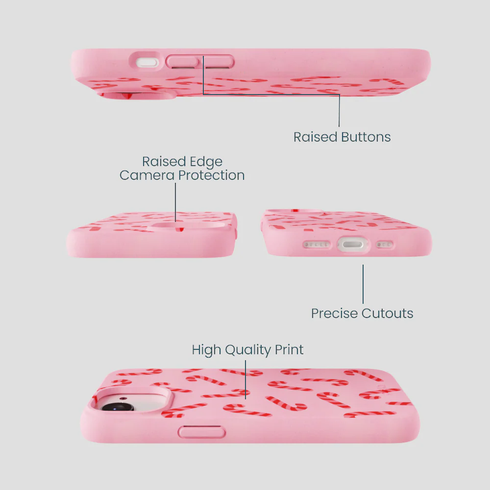 Bubblegum Pink Candy Cane Chaos iPhone 16e/17e Case - Image 3