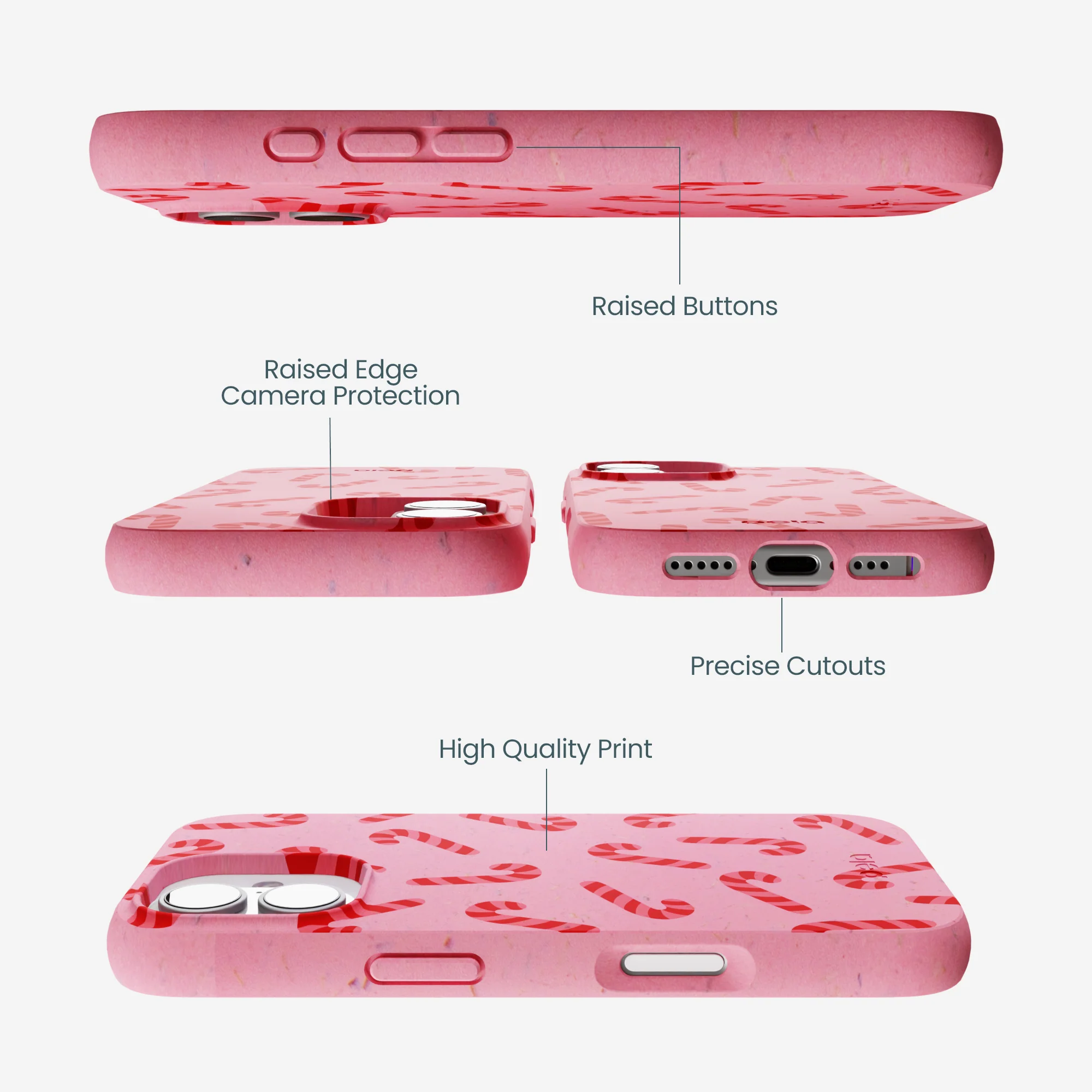 Bubblegum Pink Candy Cane Chaos iPhone 17 Case - Image 3
