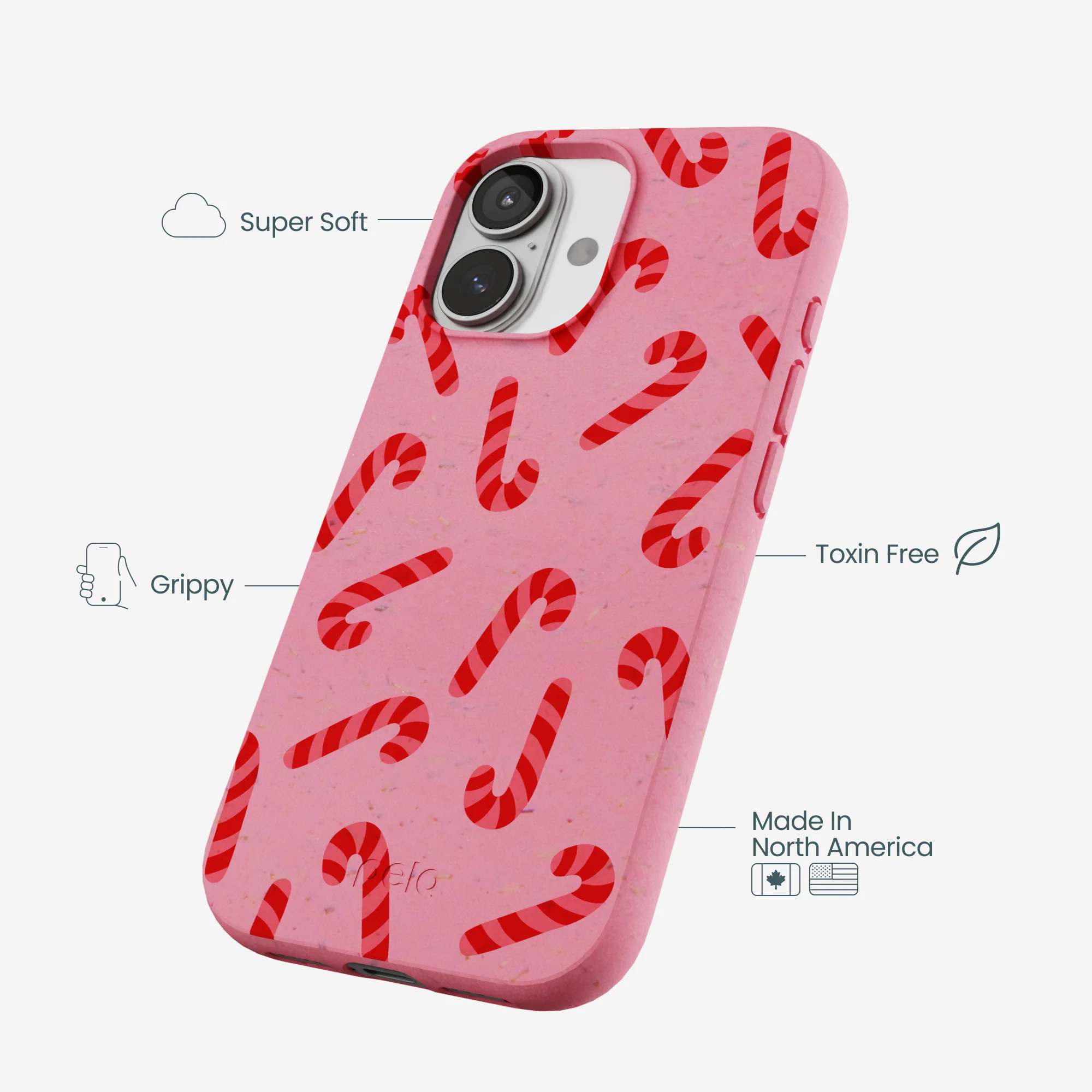 Bubblegum Pink Candy Cane Chaos iPhone 17 Case - Image 4