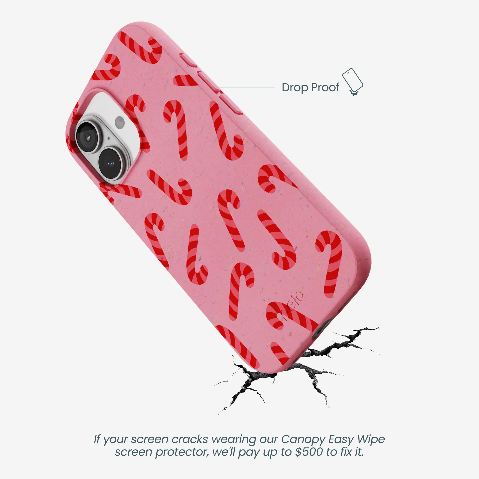 Bubblegum Pink Candy Cane Chaos iPhone 17 Case - Image 5