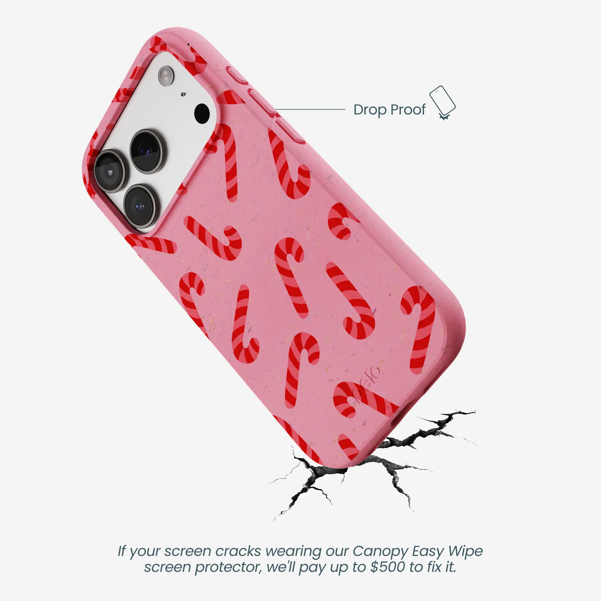 Bubblegum Pink Candy Cane Chaos iPhone 17 Pro Case - Image 5