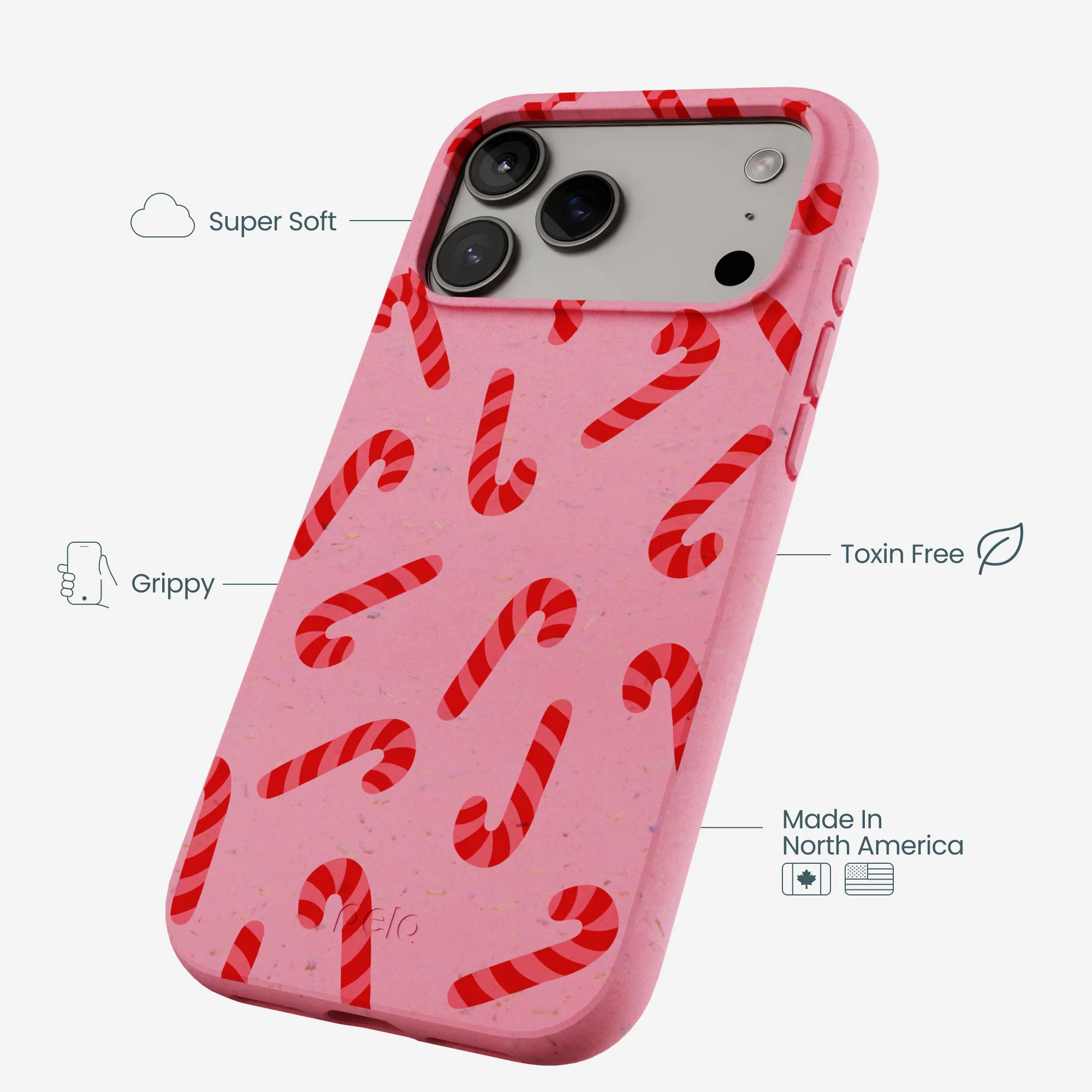 Bubblegum Pink Candy Cane Chaos iPhone 17 Pro Max Case - Image 4