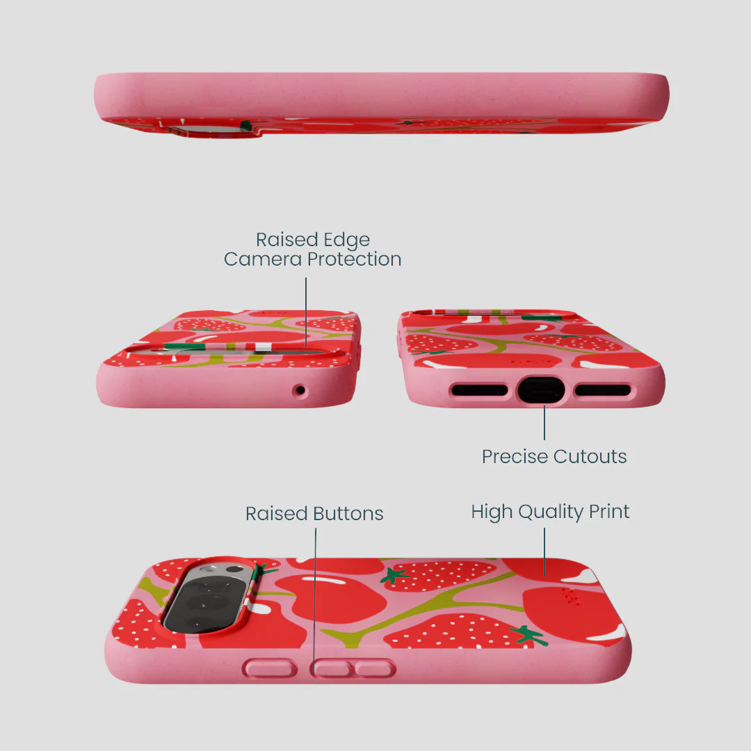 Bubblegum Pink Cherry Berry Google Pixel 10/10 Pro Case - Image 3