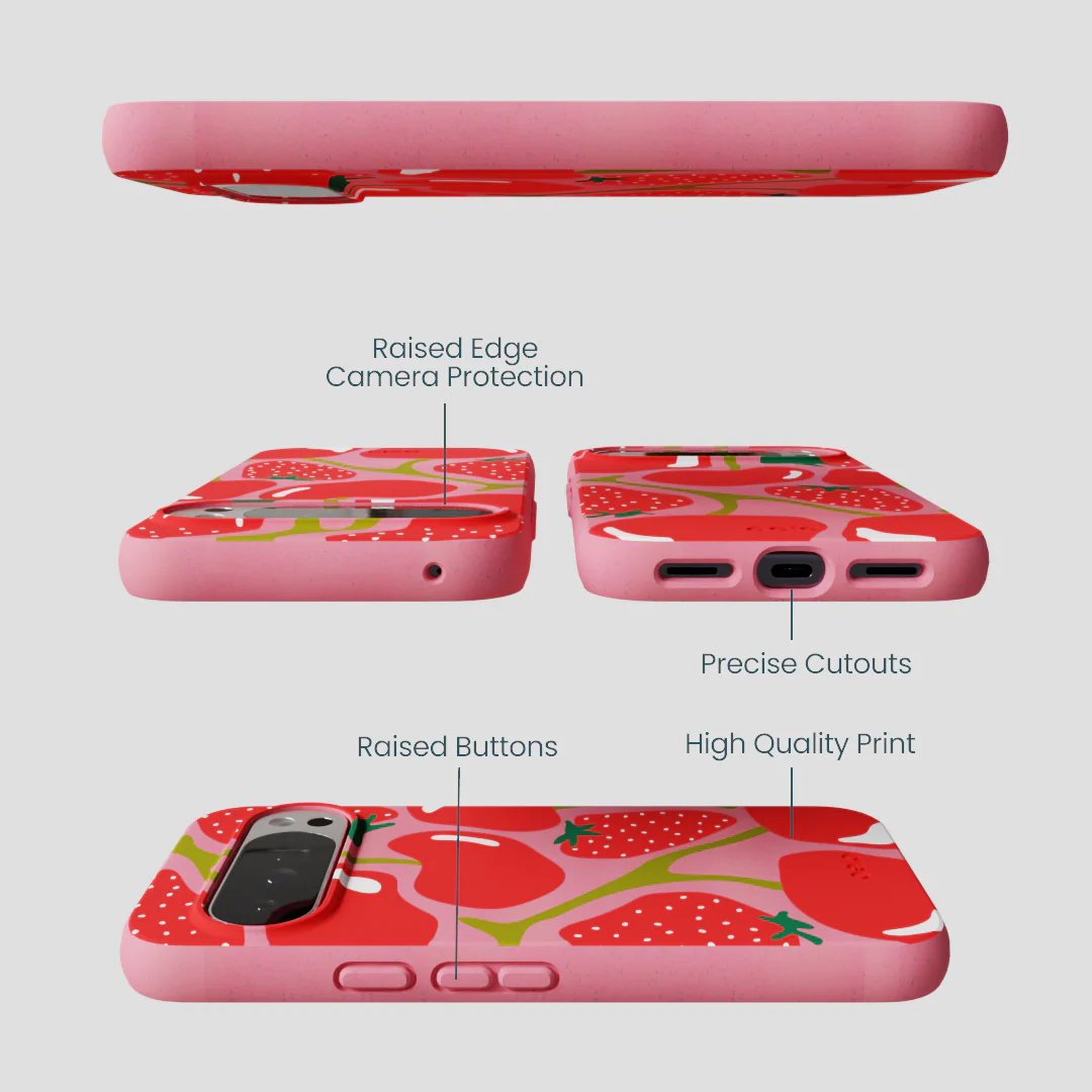 Bubblegum Pink Cherry Berry Google Pixel 10 Pro XL Case - Image 3