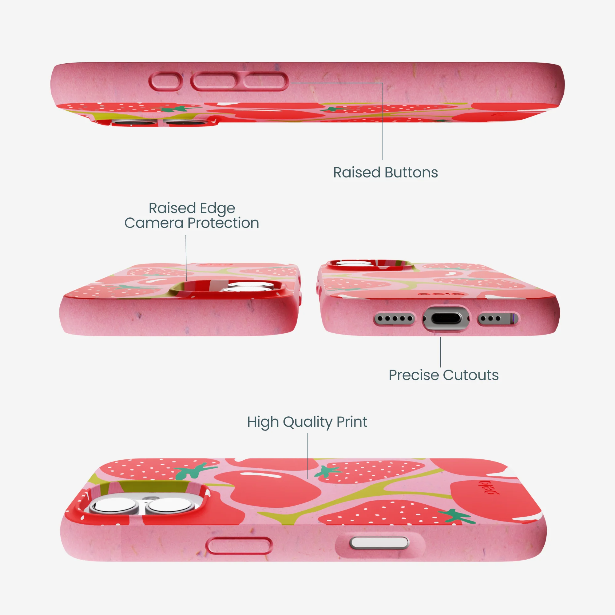 Bubblegum Pink Cherry Berry iPhone 17 Case - Image 3