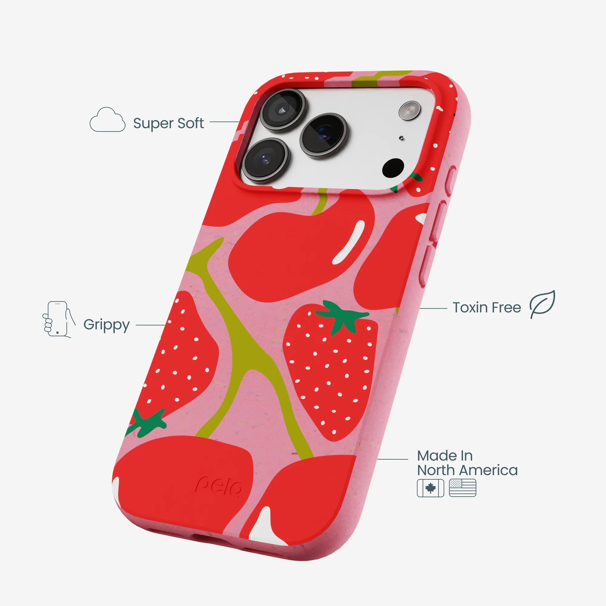 Bubblegum Pink Cherry Berry iPhone 17 Pro Case - Image 4