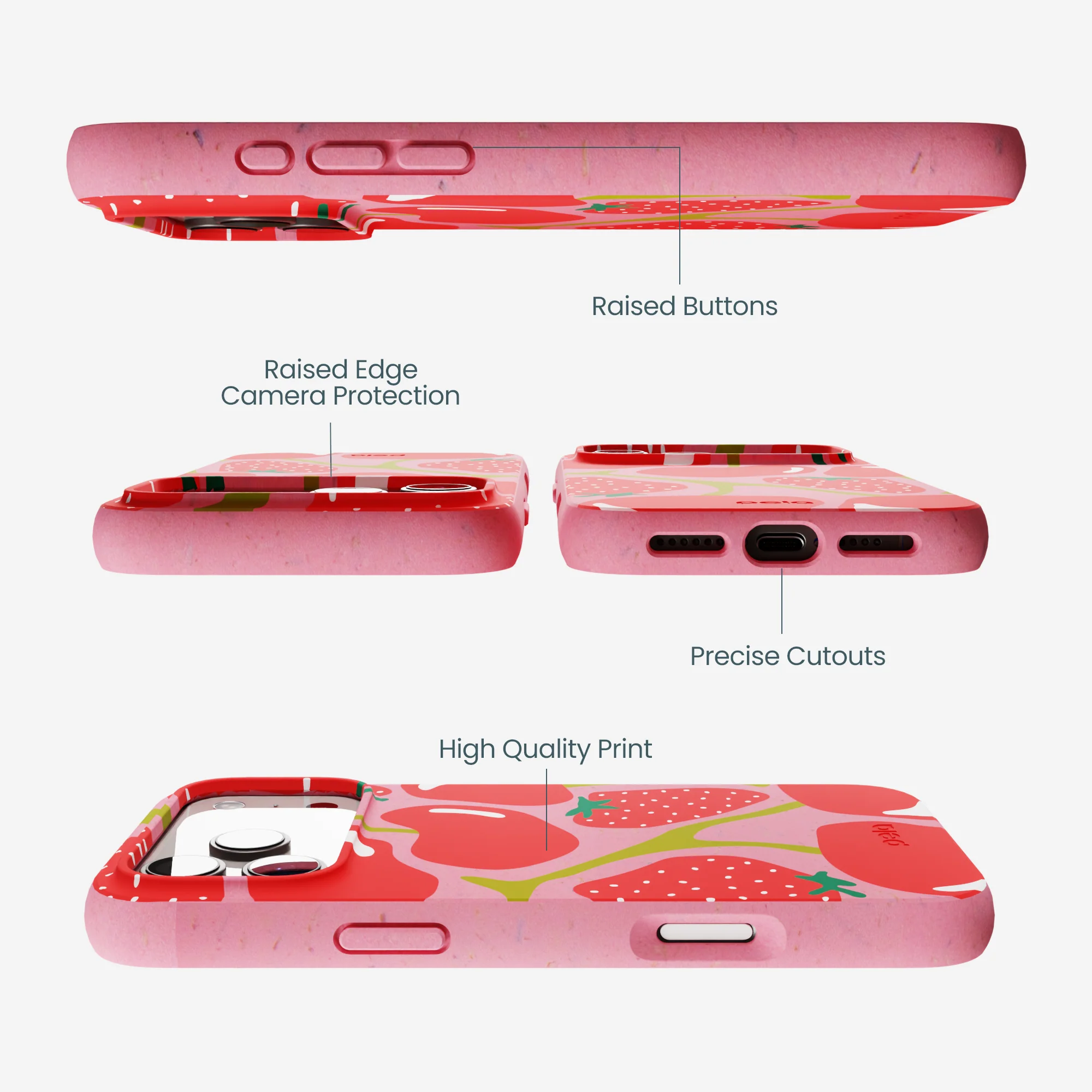 Bubblegum Pink Cherry Berry iPhone 17 Pro Max Case - Image 3
