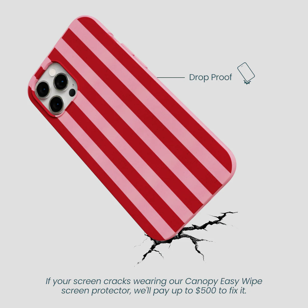 Bubblegum Pink Cherry Stripes iPhone 12 Pro Max Case - Image 5