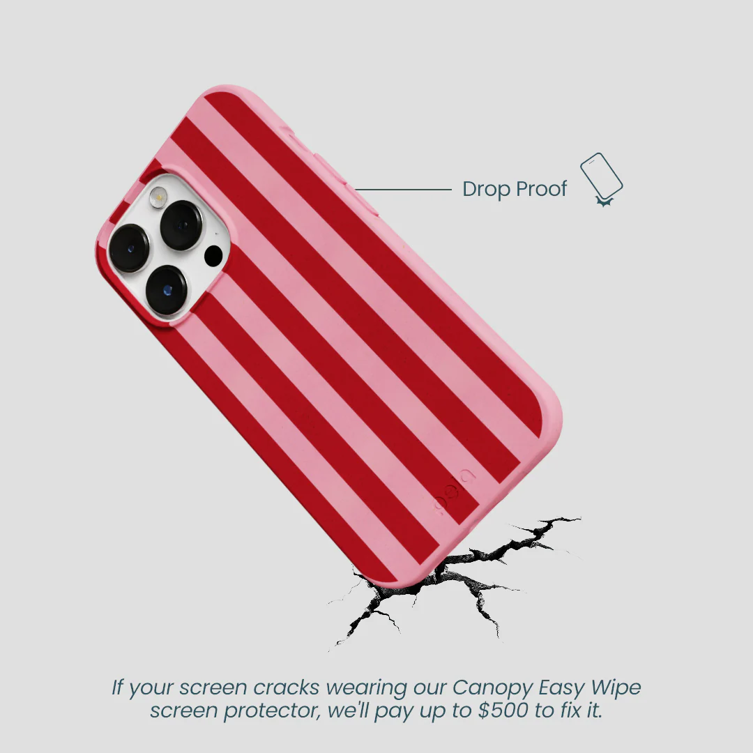 Bubblegum Pink Cherry Stripes iPhone 13 Pro Case - Image 5