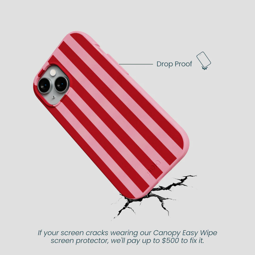 Bubblegum Pink Cherry Stripes iPhone 15 Case - Image 5