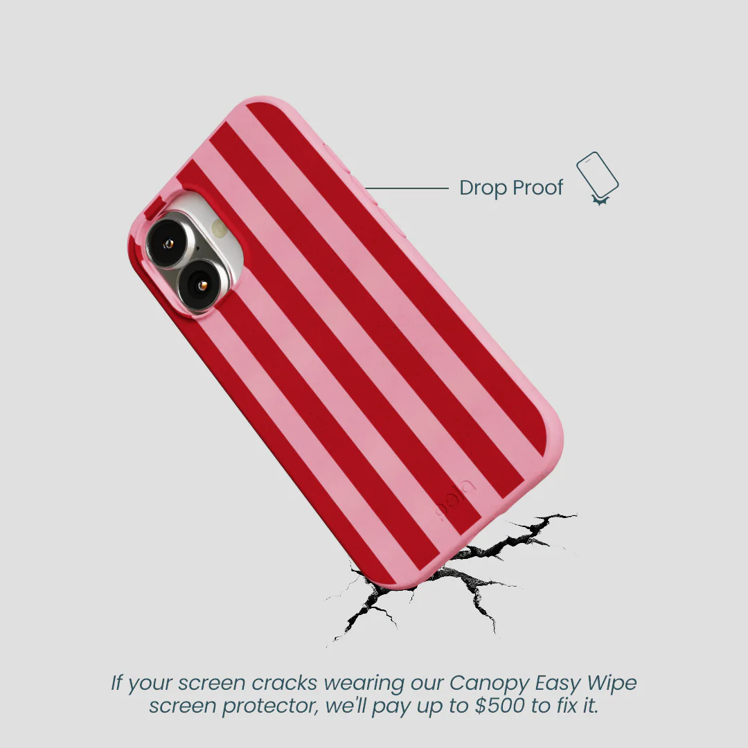 Bubblegum Pink Cherry Stripes iPhone 16 Case - Image 5
