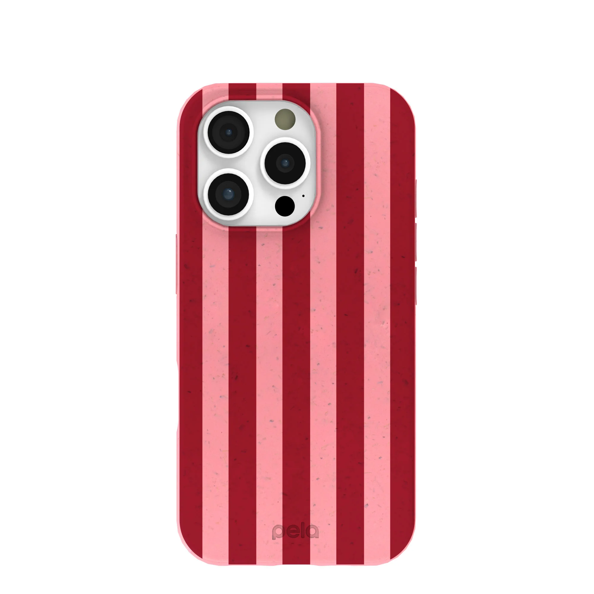 Bubblegum Pink Cherry Stripes iPhone 16 Pro Case