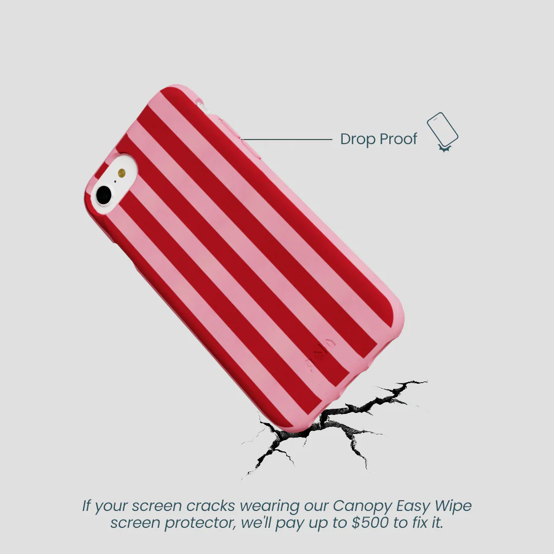 Bubblegum Pink Cherry Stripes iPhone 6/6s/7/8/SE Case - Image 5