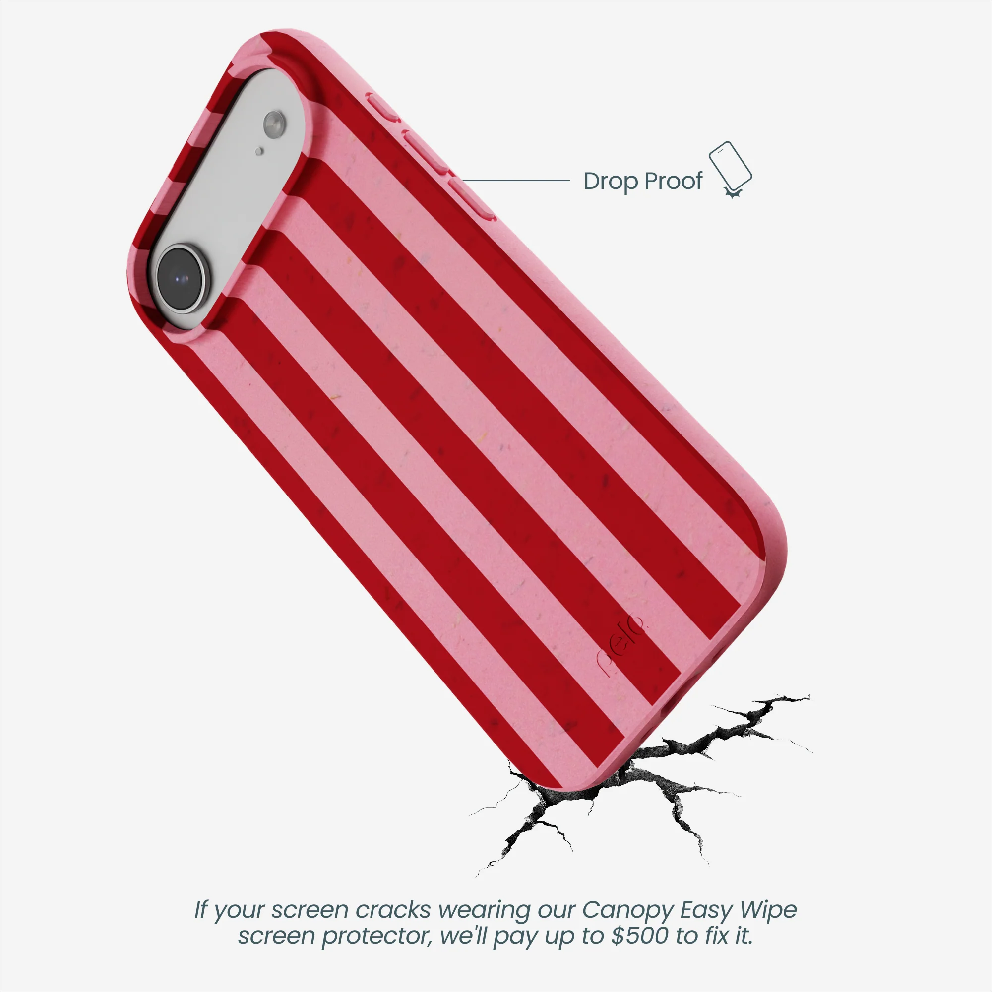Bubblegum Pink Cherry Stripes iPhone Air Case - Image 5