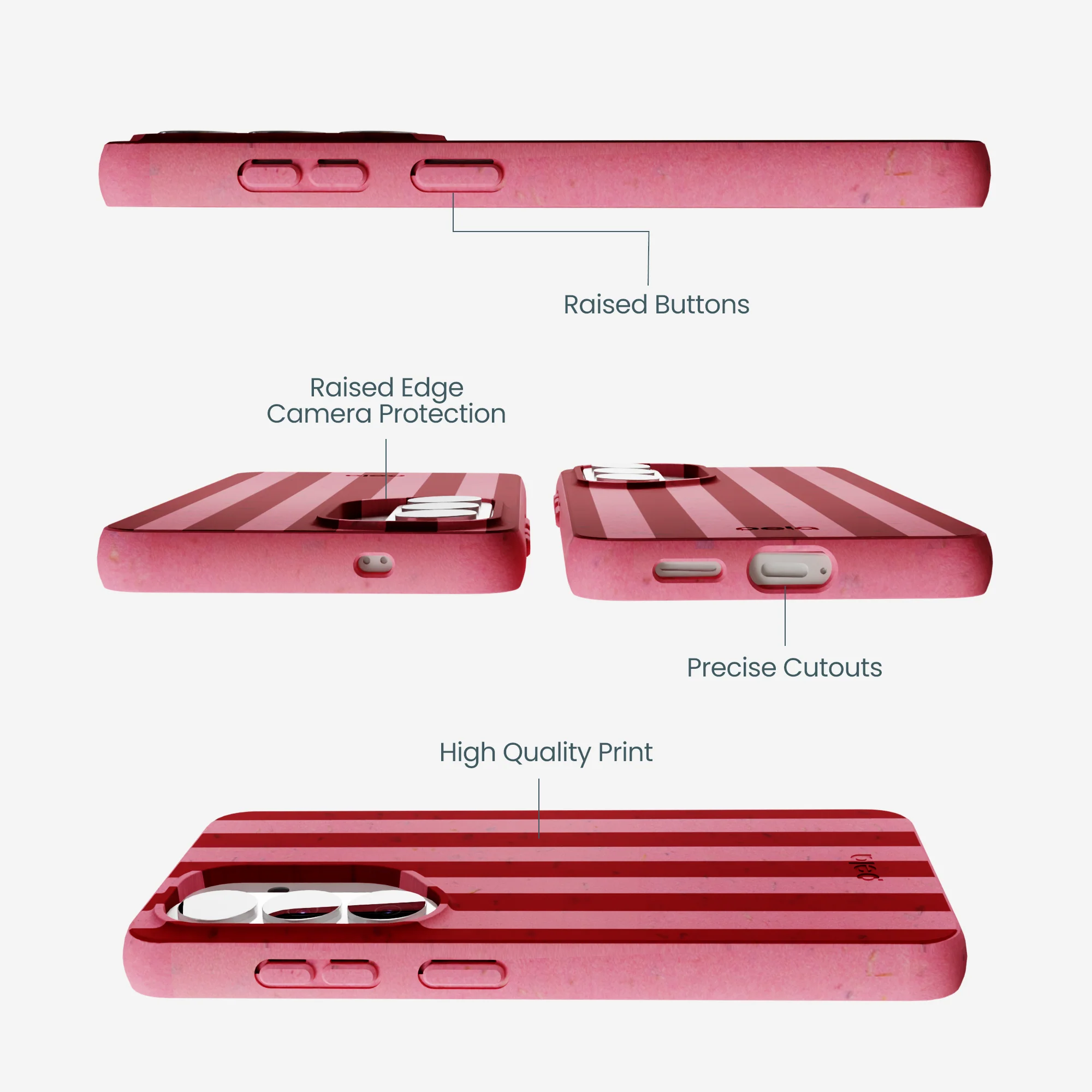 Bubblegum Pink Cherry Stripes Samsung Galaxy S26 Case - Image 2