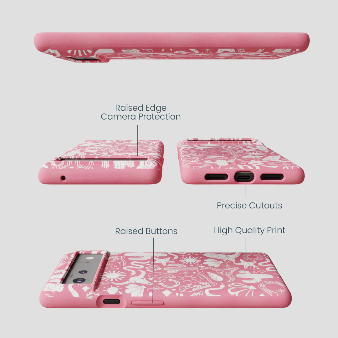 Bubblegum Pink Coastal Rodeo Google Pixel 6a Case - Image 3