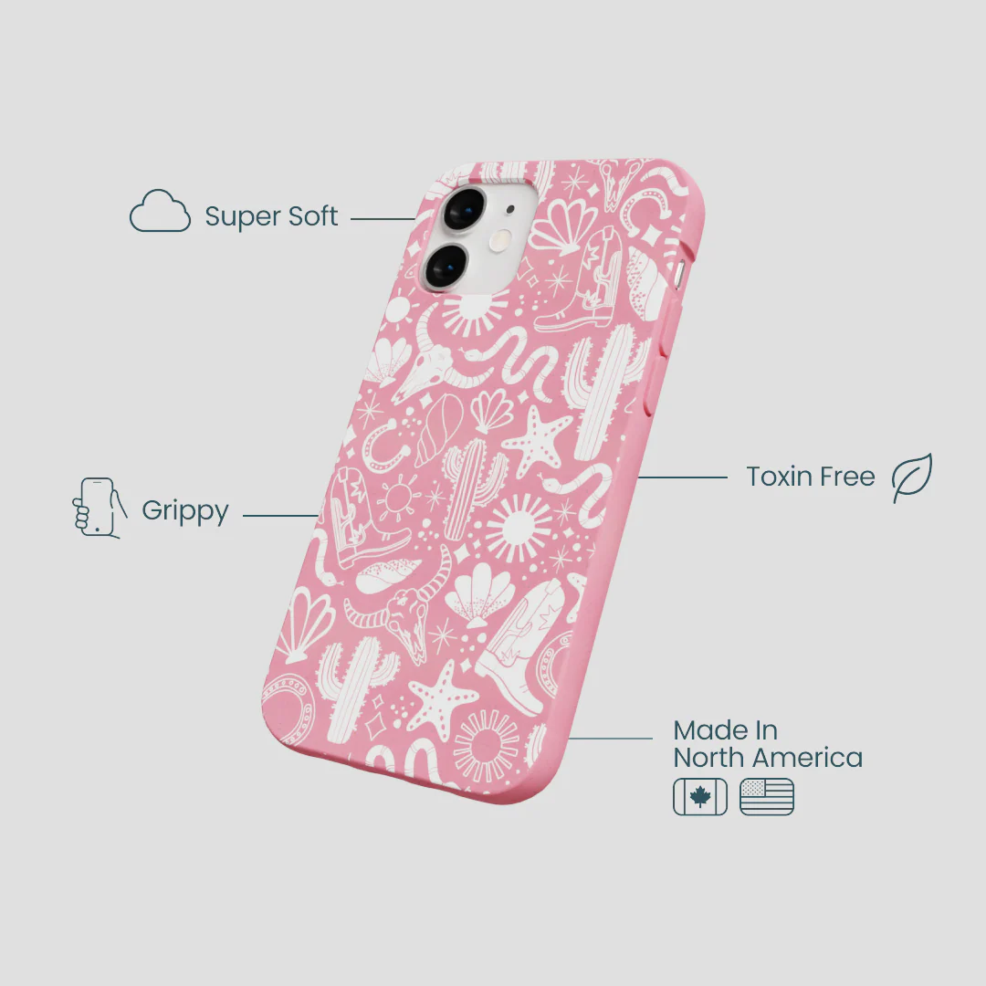 Bubblegum Pink Coastal Rodeo iPhone 12 Mini Case - Image 4