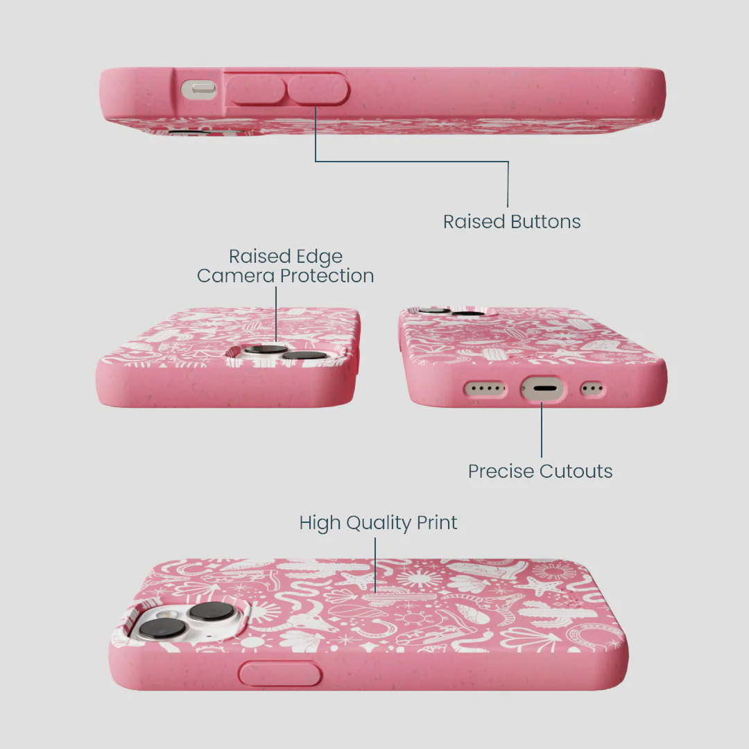 Bubblegum Pink Coastal Rodeo iPhone 13 Case - Image 3