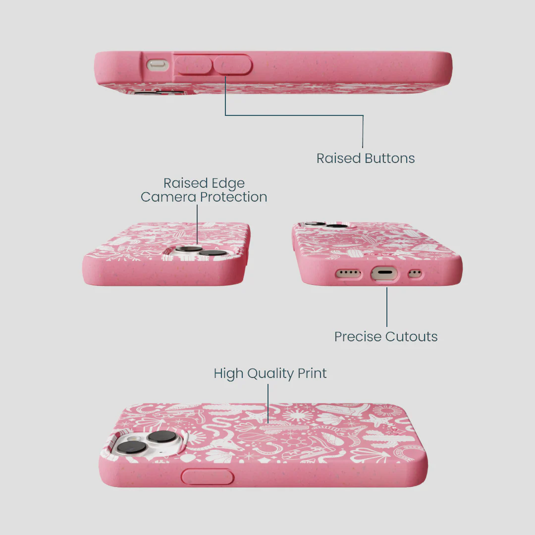 Bubblegum Pink Coastal Rodeo iPhone 13 Mini Case - Image 3