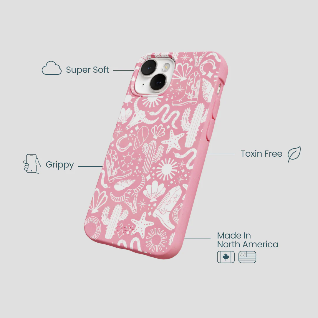 Bubblegum Pink Coastal Rodeo iPhone 13 Mini Case - Image 4