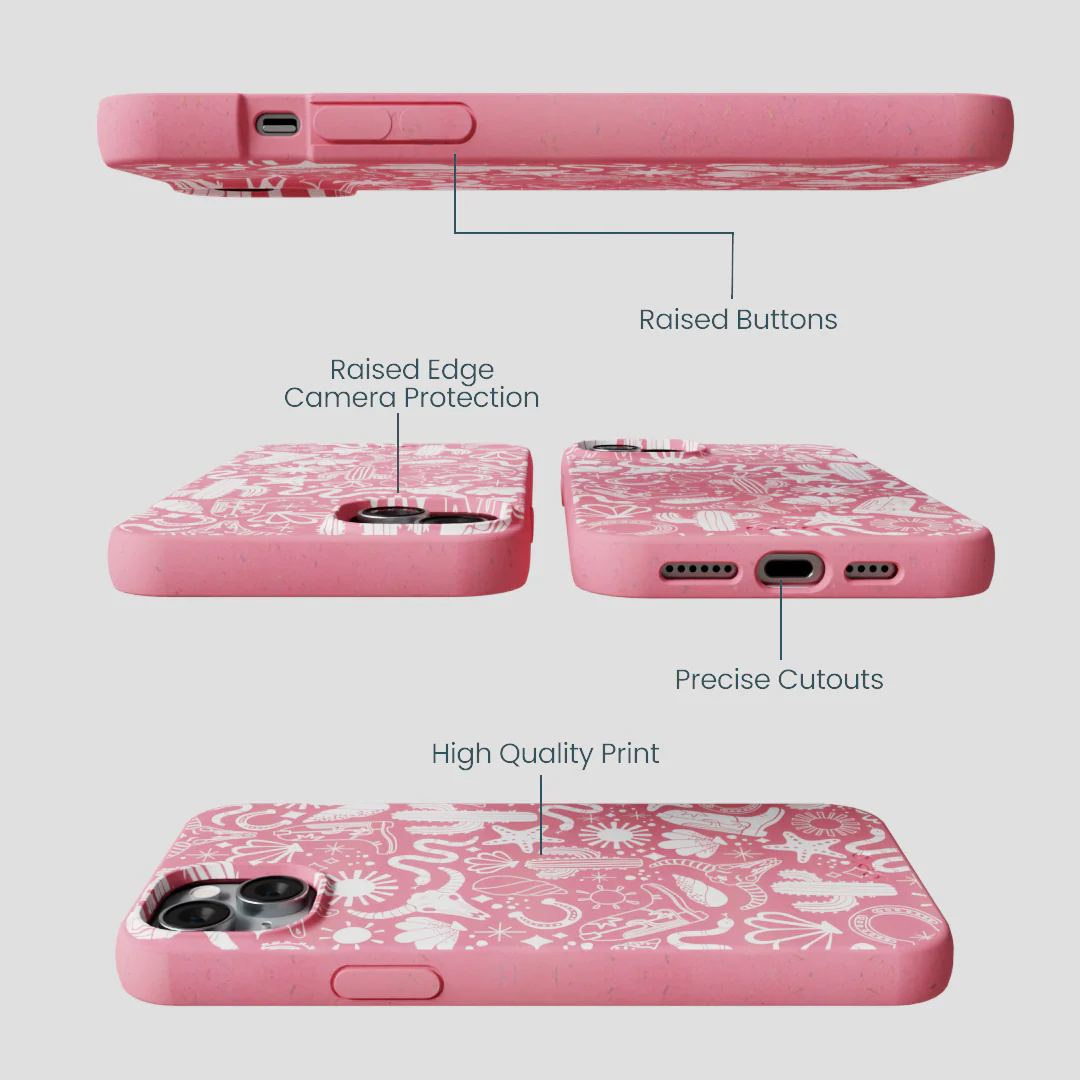Bubblegum Pink Coastal Rodeo iPhone 15 Plus Case - Image 3